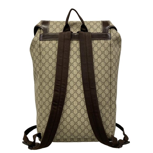 Gucci GG Plus GG Supreme/Interlocking G Backpack 246321 Dark Brown Beige PVC main image 13